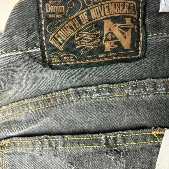 Fourth of November Jeans NWT Men’s 34 x 34 Jeans Black Stonewashed Distressed - Picture 9 of 16